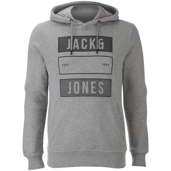 Jack & Jones Core Men's Trevor Graphic Hoody - Light Grey Marl