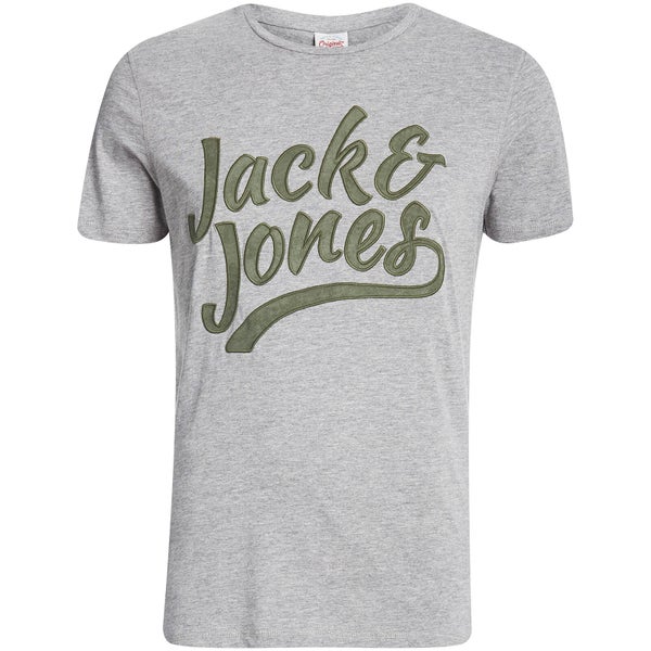 Jack & Jones Originals Men's Anything Graphic T-Shirt - Light Grey Marl