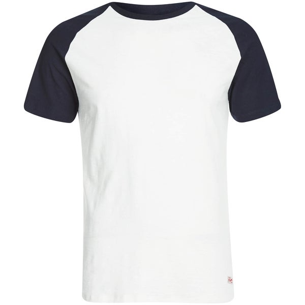 T-Shirt Homme Originals Stan Raglan Jack & Jones -Blanc/Bleu Marine