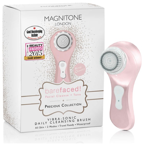 MAGNITONE London BareFaced Vibra-Sonic™ Daily Cleansing Brush - Rose Quartz