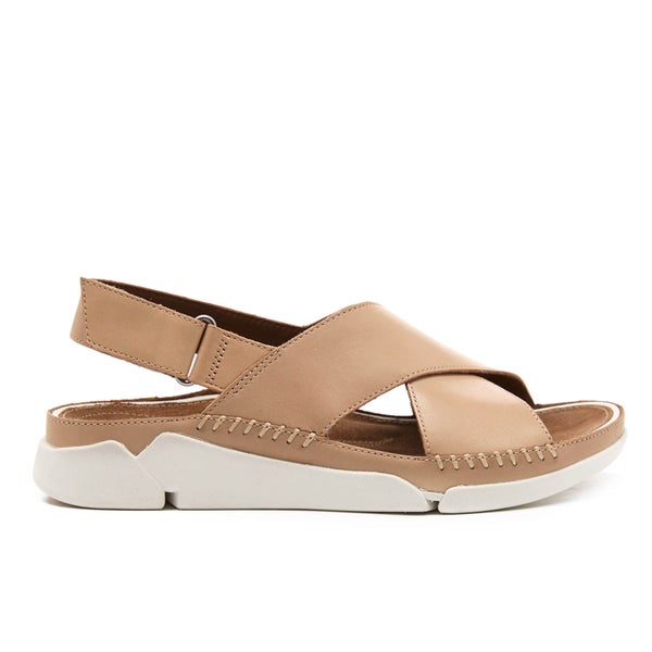 Clarks Women's Tri Alexia Leather Cross Front Sandals - Nude