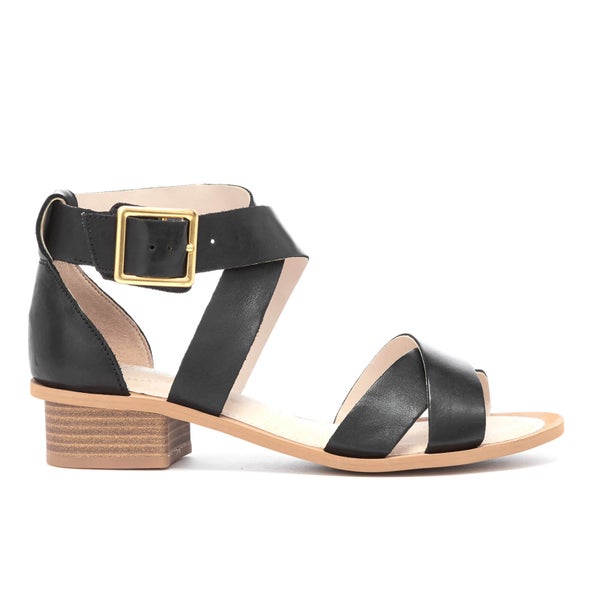 Clarks Women's Sandcastle Ray Leather Strappy Sandals - Black