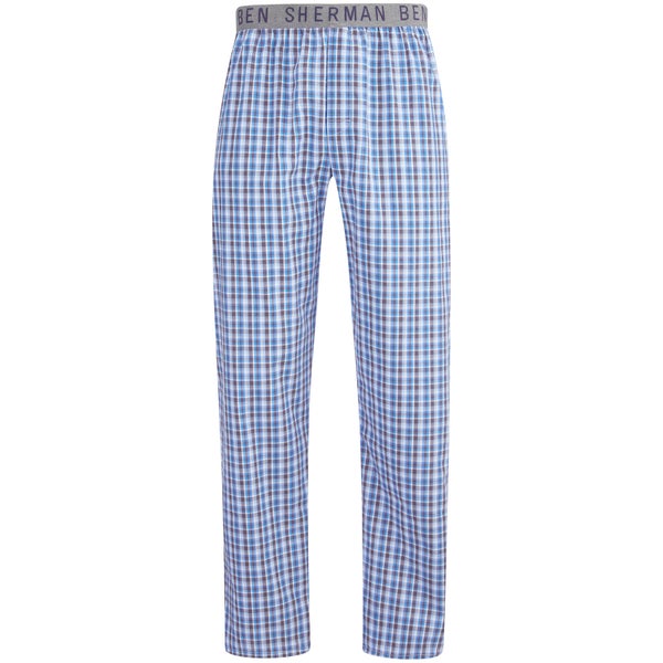 Ben Sherman Men's Check Richard Lounge Pants - Blue/White/Black