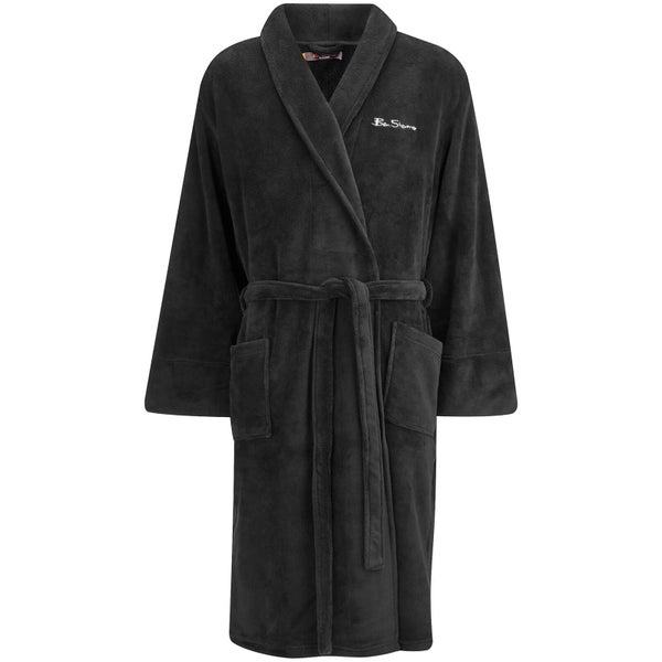 Ben Sherman Men's Fleece Robe - Black