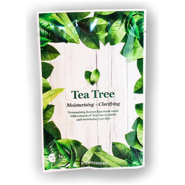 Vitamasques Tea Tree Hydrating Moisturising Sheet Mask -kangasnaamio