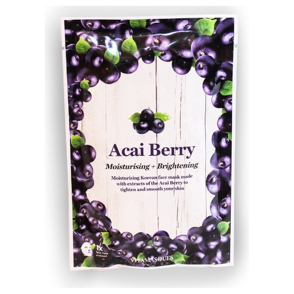 Vitamasques Acai Berry Hydrating Moisturising Sheet Mask -kangasnaamio