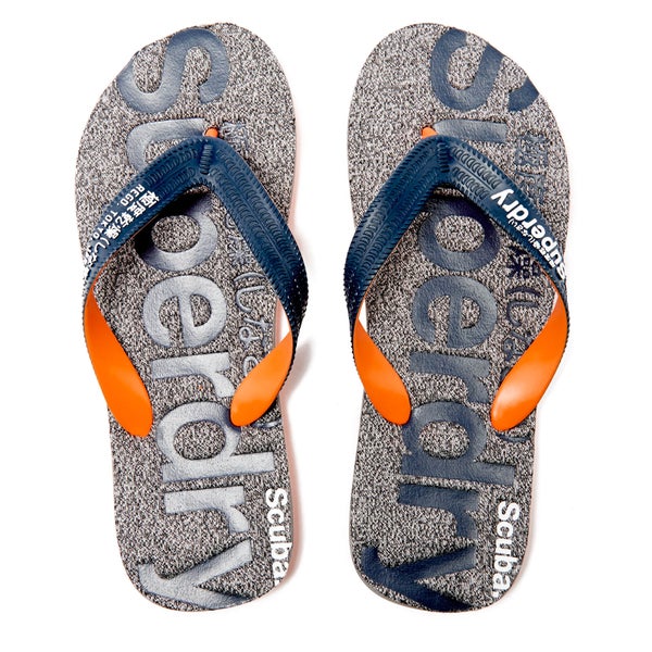 Superdry Men's Scuba Marl Flip Flops - Grey Fleck/Navy