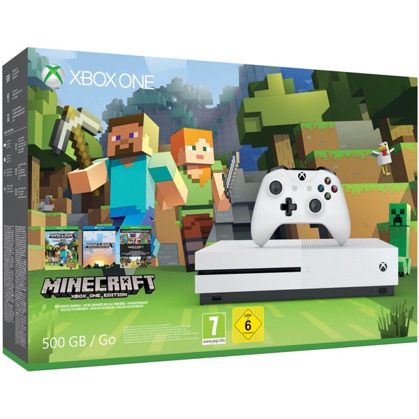 Xbox One S 500GB Console - Includes Minecraft Favourites Bundle