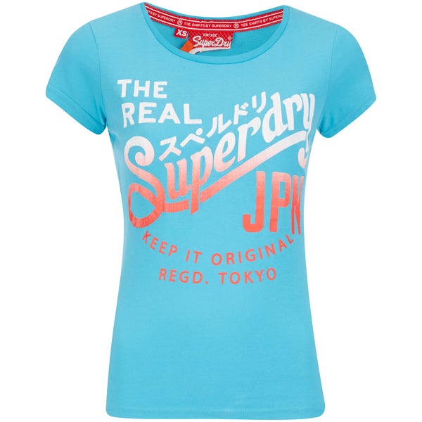 Superdry Women's Classic T-Shirt - Fluro Blue