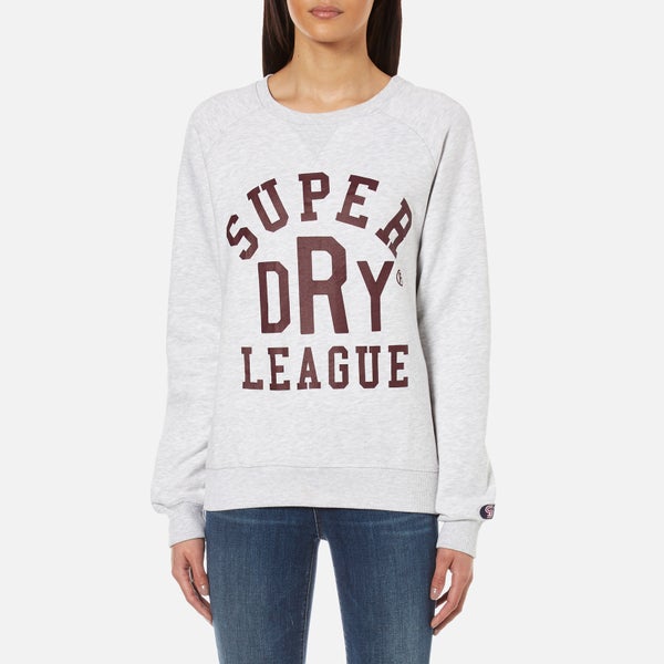 Superdry Women's Tri League Crew Sweatshirt - Light Oatmeal Marl