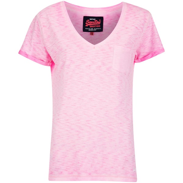 Superdry Women's Vintage Dye T-Shirt - Fluro Pink