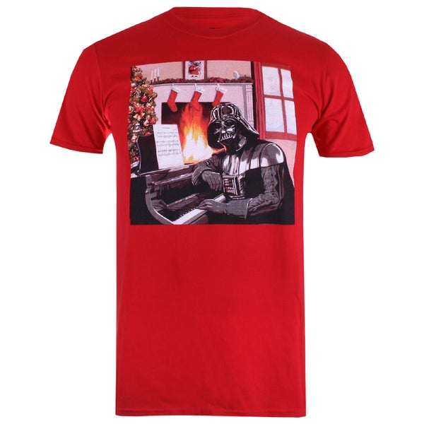 Star Wars Vader Piano Heren T-Shirt -Rood