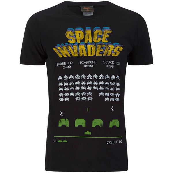 T-Shirt Homme Atari Space InVadors Classic Screenshot - Noir