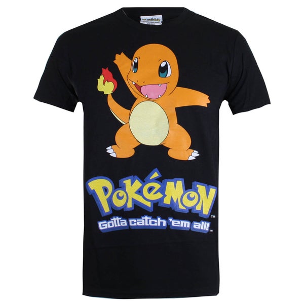 Pokemon Men's Charmander T-Shirt - Schwarz