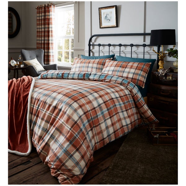 Catherine Lansfield Heritage Kelso Check Bedding Set - Spice