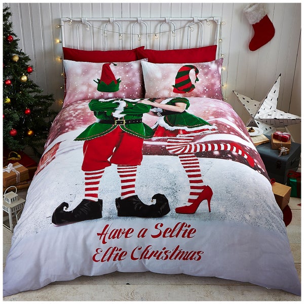 Parure de lit Réversible Catherine Lansfield - Elfes de Noël