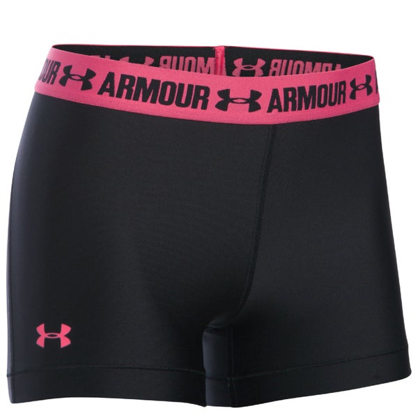Under Armour Women's HeatGear Armour 3 Inch Shorts - Black/Pink
