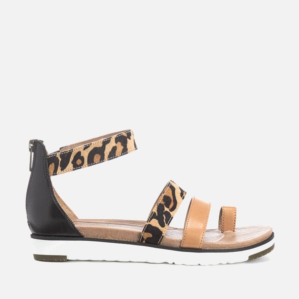 UGG Women's Mina Leopard Leather Gladiator Sandals - Chestnut Leopard