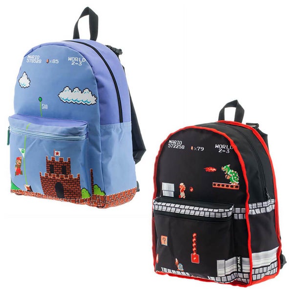 Nintendo Classic Mario Reversible Backpack - Black/Blue