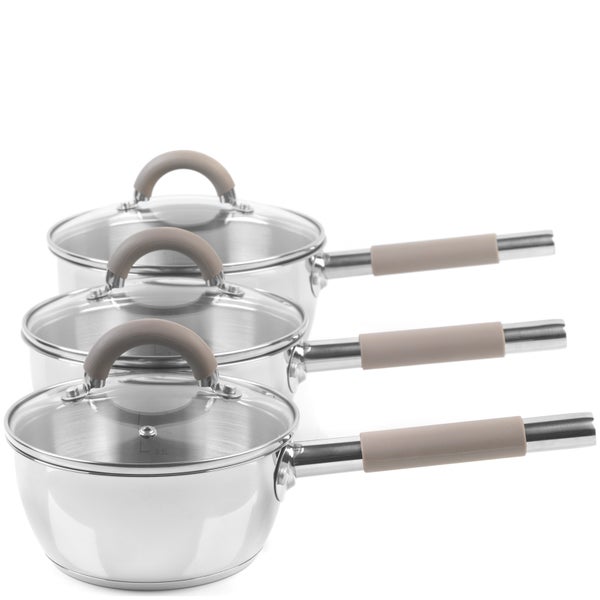 Salter Colour Collection Stainless Steel 3 Piece Pan Set
