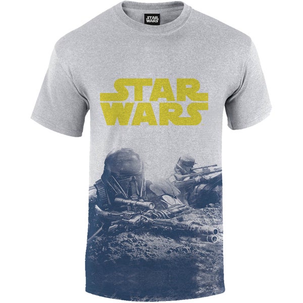 Star Wars Rogue One Men's Blue Death Trooper Print T-Shirt - Grey