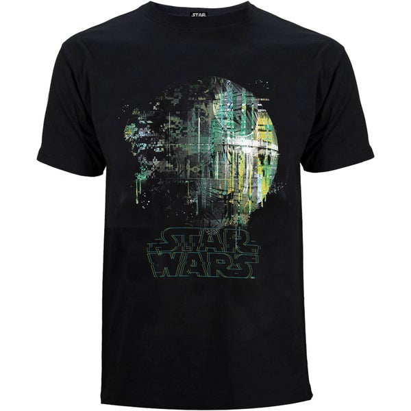 Star Wars: Rogue One Rainbow Effect Death Star Heren T-Shirt - Zwart