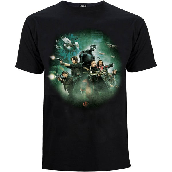 Star Wars: Rogue One Group Battle Heren T-Shirt - Zwart
