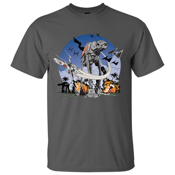 Star Wars Rogue One Men's AT - AT Battle T-Shirt - Grey
