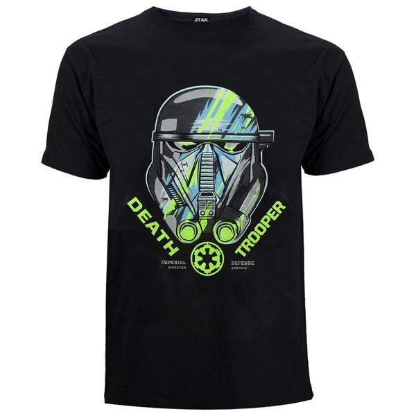 Star Wars: Rogue One Death Trooper Head Heren T-Shirt - Zwart