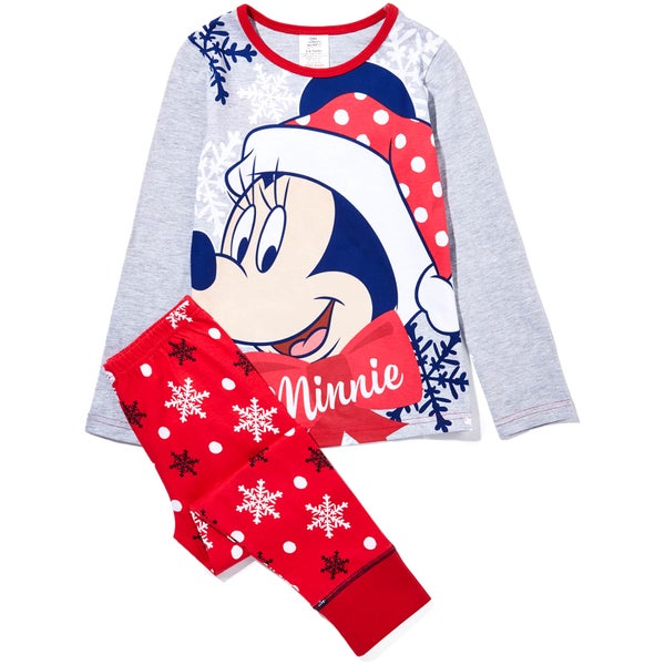 Disney Girls' Mini Mouse Print Pyjamas - Red