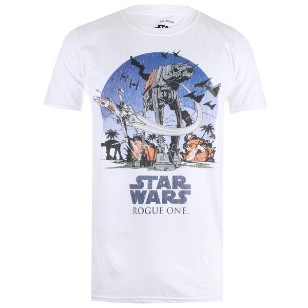Star Wars Rogue One Men's Fight Scene T-Shirt - White