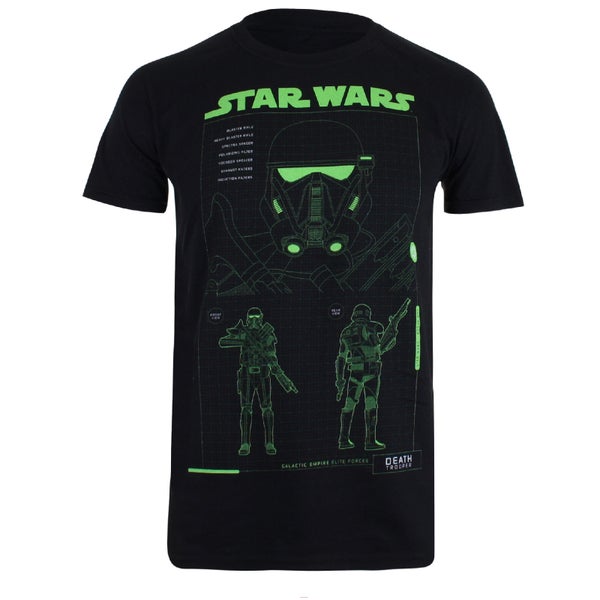 T-Shirt Homme Star Wars Rogue One Death Trooper Schematic - Noir