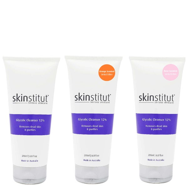 SKINSTITUT Glycolic Cleanser 12% Limited Edition Fragranced Trio Pack