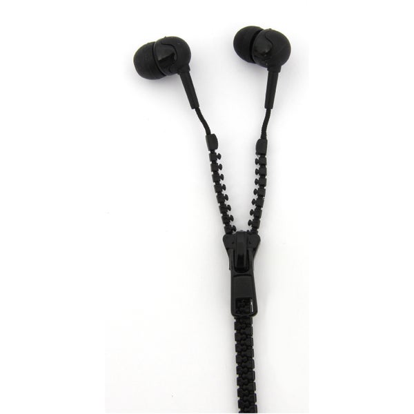Zip Earphones with Wireless Bluetooth Receiver- Black