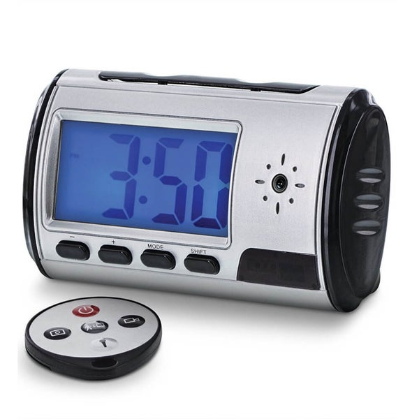Aduro DVR Digital Video Camera Alarm Clock Nanny Cam - Silver/Black