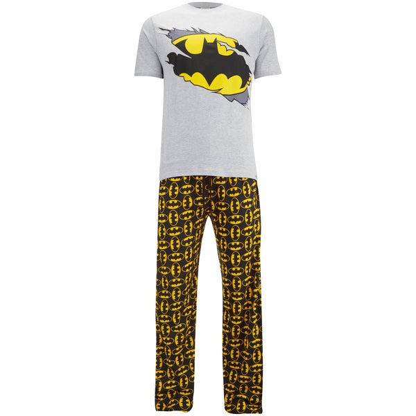 DC Comics Men's Batman Pyjama Set - Grey Marl
