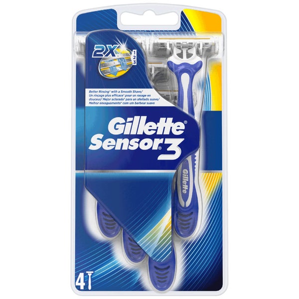 Одноразовые бритвенные станки Sensor 3 от Gillette (4 шт)