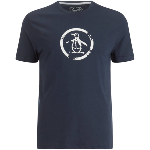 T-Shirt Original Penguin Distressed Circle Logo -Bleu