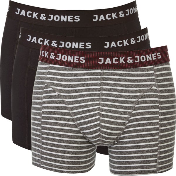 Jack & Jones Men's Alya 3 Pack Boxers - Black/Grey