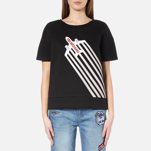 Karl Lagerfeld Women's Karl Jet Neoprene Top - Black