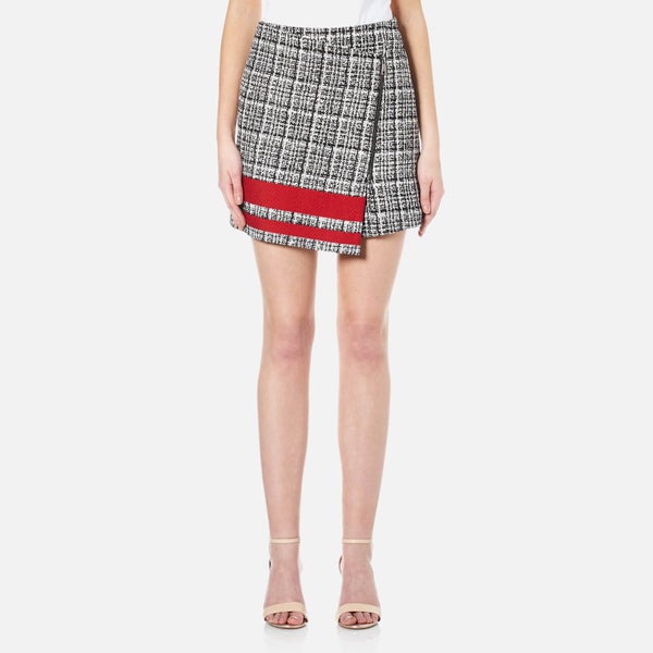 Karl Lagerfeld Women's Boucle Wrap Skirt with Stripe - Multi