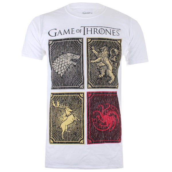 Game of Thrones House Squares Heren T-Shirt - Wit