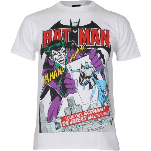 DC Comics Batman Joker's Back in Town Jongens T-Shirt - Wit