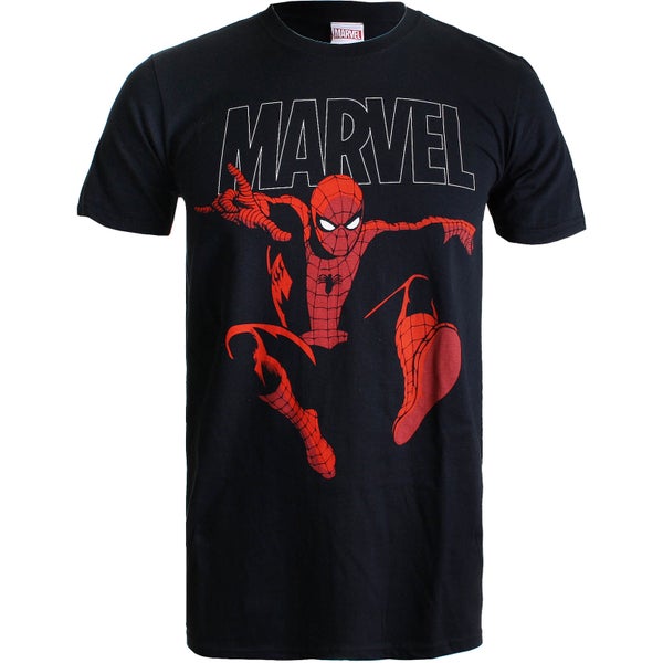 Marvel Boys' Spider-Man Strike T-Shirt - Black
