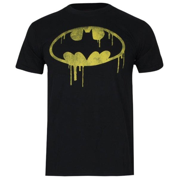 DC Comics Kinder Batman Dripping Logo T-Shirt - Schwarz
