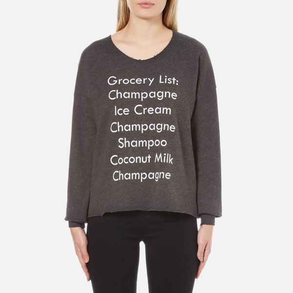 Wildfox Women's Grocery List 5am Sweatshirt - Clean Black