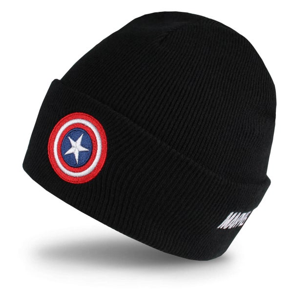 Marvel Men's Captain America Shield Beanie - Black