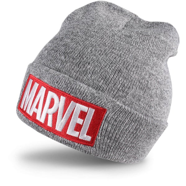Marvel Men's Logo Beanie - Grey