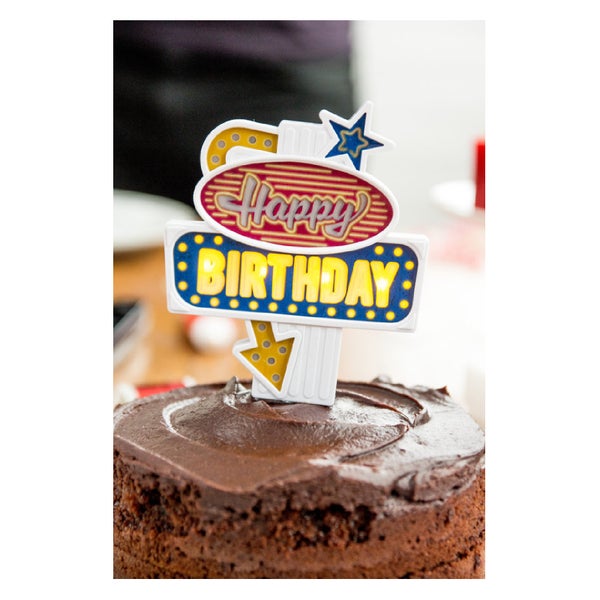 Flashing 'Happy Birthday' Cake Topper