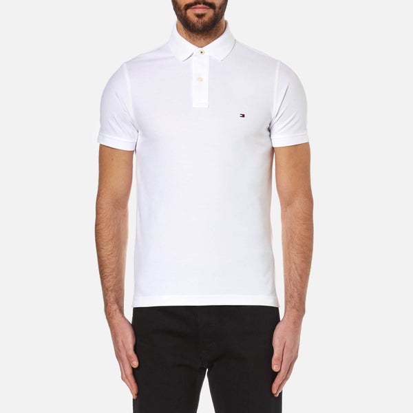 Tommy Hilfiger Men's Slim Fit Small Logo Polo Shirt - Classic White